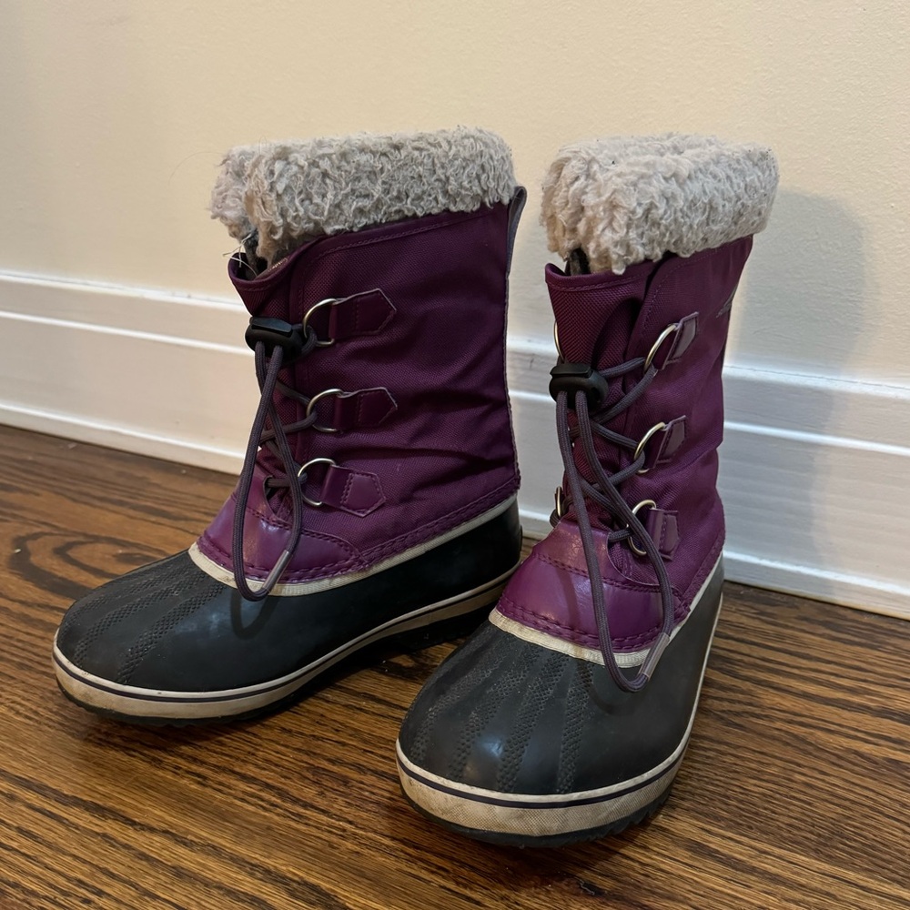 Sorel Yoot Pac Waterproof Winter Boots Purple NY1962-594 Youth Size 1